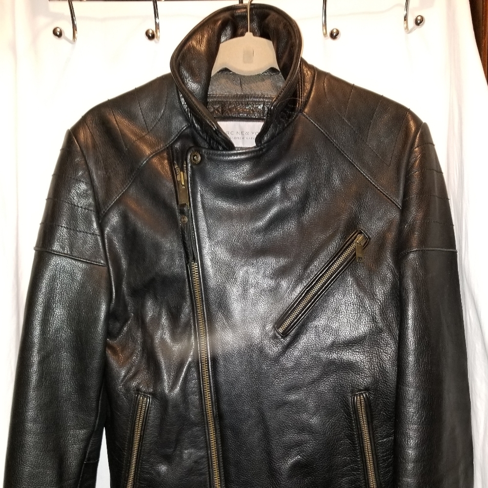 Andrew Marc NY Black Luxe Leather Jacket